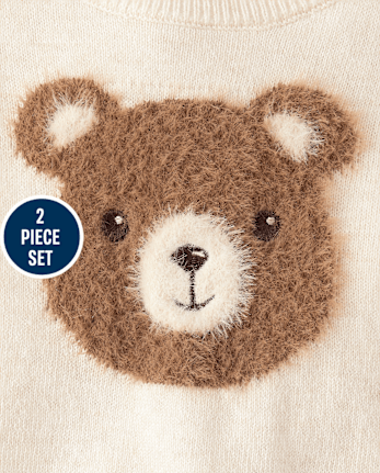 Baby Boys Intarsia Bear Sweater 2-Piece Playwear Set