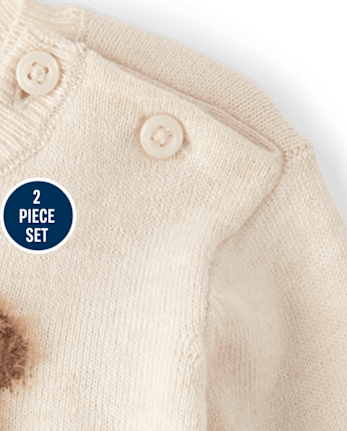 Baby Boys Intarsia Bear Sweater 2-Piece Playwear Set