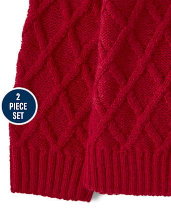Ensemble 2 pièces pull en maille torsadée pour bébé fille