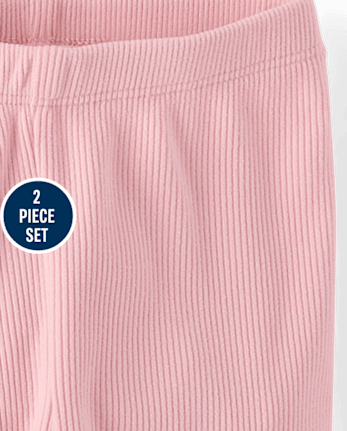 Baby Girls Flutter Sueded Rib 2-Piece Playwear Set