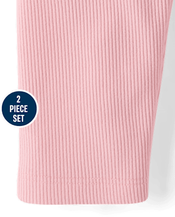 Baby Girls Flutter Sueded Rib 2-Piece Playwear Set