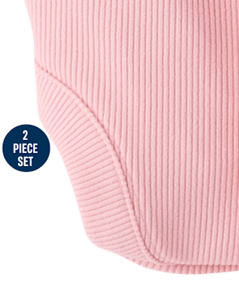 Baby Girls Flutter Sueded Rib 2-Piece Playwear Set