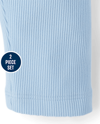 Baby Girls Flutter Sueded Rib 2-Piece Playwear Set