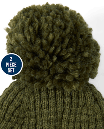 Toddler Boys Embroidered Monster 2-Piece Cold Weather Set