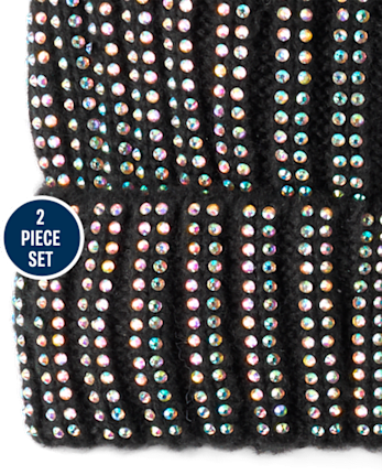 Ensemble 2 pièces à rayures et sequins pour fille, idéal pour temps froid