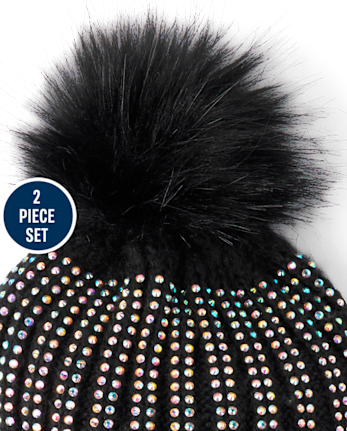 Ensemble 2 pièces à rayures et sequins pour fille, idéal pour temps froid