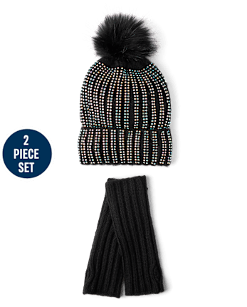 Girls Sequin Striped 2-Piece Cold Weather Set