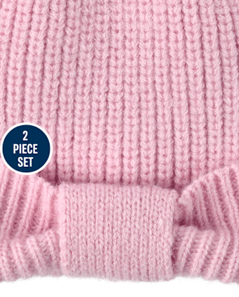 Toddler Girls Bow 2-Piece Cold Weather Set