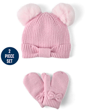 Toddler Girls Bow 2-Piece Cold Weather Set