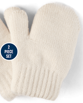 Toddler Girls Cable Knit Floral 2-Piece Cold Weather Set