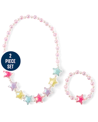 Girls Beaded Star 2-Piece Jewelry Set