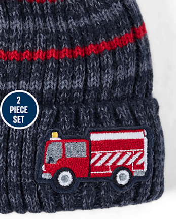 Toddler Boys Fire Truck 2-Piece Cold Weather Set