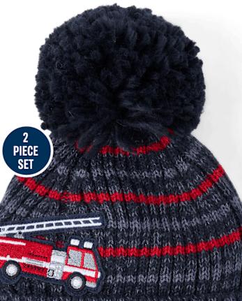 Toddler Boys Fire Truck 2-Piece Cold Weather Set