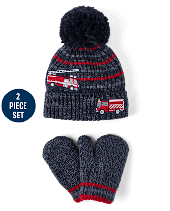 Toddler Boys Fire Truck 2-Piece Cold Weather Set