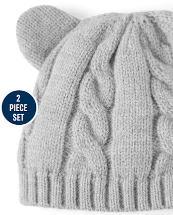 Baby Boys Bear Cable Knit 2-Piece Cold Weather Set