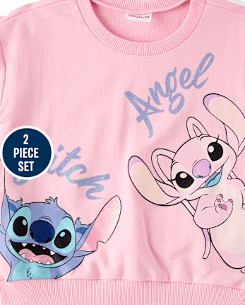 Toddler Girls Stitch And Angel 2-Piece Outfit Set