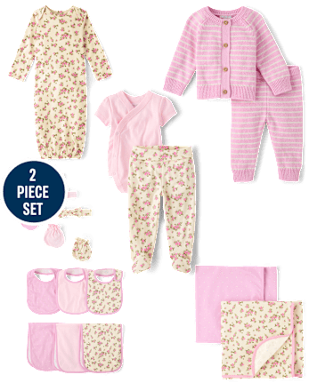 Baby Girls Striped 2-Piece Outfit Set