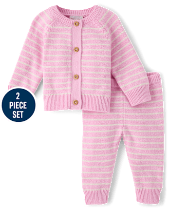 Baby Girls Striped 2-Piece Outfit Set
