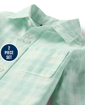 Baby Boys Plaid 2-Piece Outfit Set