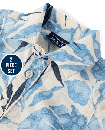 Baby Boys Tropical Romper 2-Piece Outfit Set