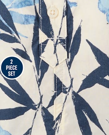 Baby Boys Tropical Romper 2-Piece Outfit Set