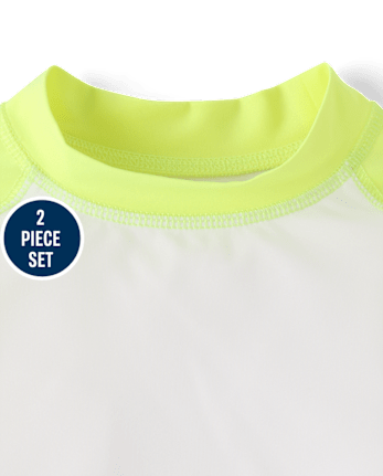 Boys Palm Tree Rashguard Swimsuit