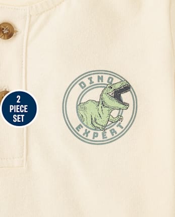 Baby And Toddler Boys Dino 2-Piece Outfit Set