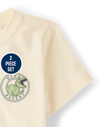 Baby And Toddler Boys Dino 2-Piece Outfit Set