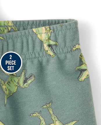 Baby And Toddler Boys Dino 2-Piece Outfit Set
