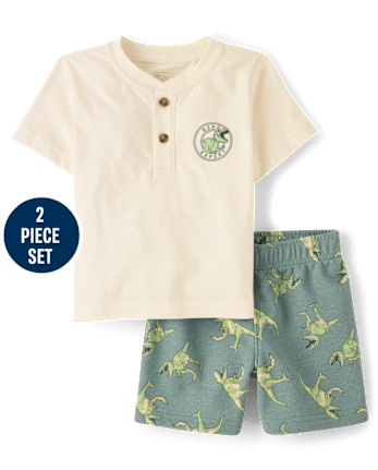 Baby And Toddler Boys Dino 2-Piece Outfit Set