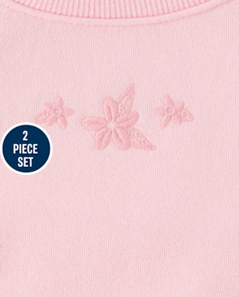 Toddler Girls Crochet Premium Fleece 2-Piece Set