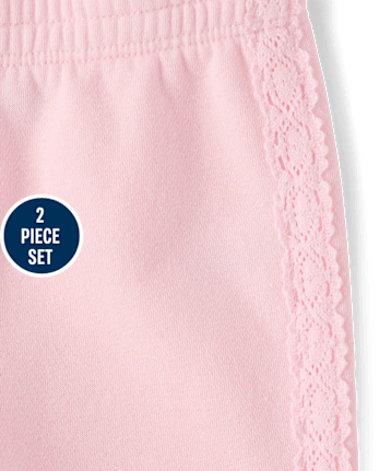 Toddler Girls Crochet Premium Fleece 2-Piece Set