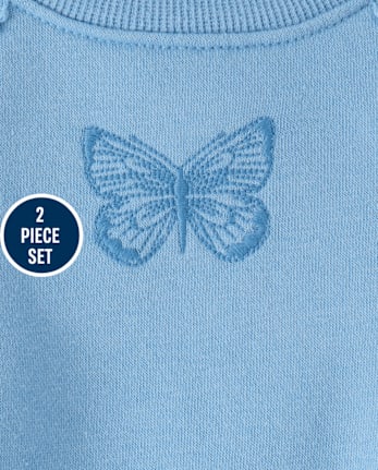 Toddler Girls Crochet Premium Fleece 2-Piece Set