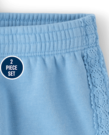 Toddler Girls Crochet Premium Fleece 2-Piece Set