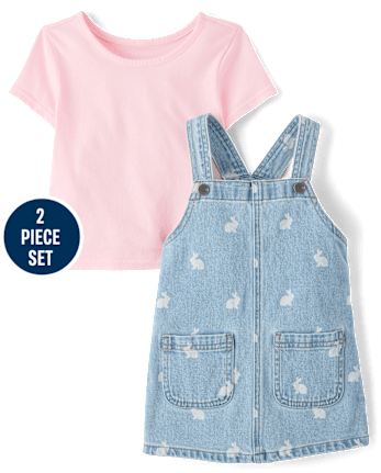 Toddler Girls Bunny Skirtall 2-Piece Outfit Set