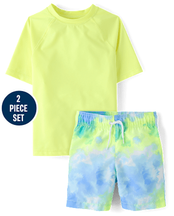 Boys Print Rashguard Swimsuit