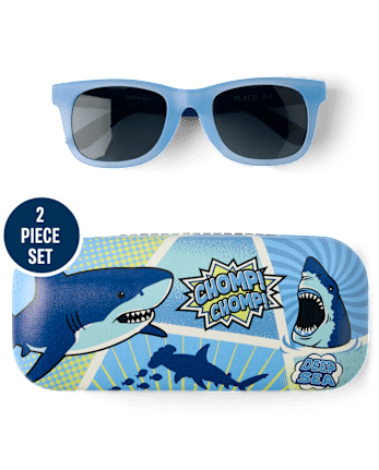 Toddler Boys Shark 2-Piece Sunglasses Set