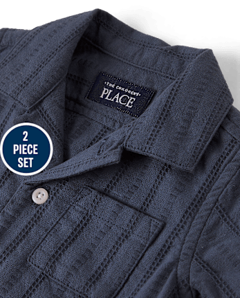 Baby Boys Textured 2-Piece Outfit Set