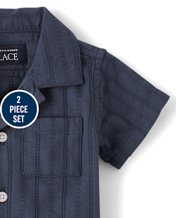 Baby Boys Textured 2-Piece Outfit Set