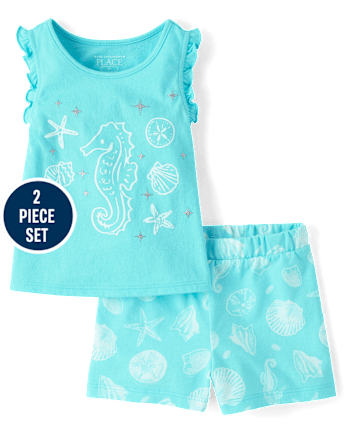 Ensemble 2 pièces créatures marines pour petites filles