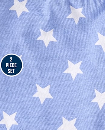 Toddler Girls Glitter Americana 2-Piece Outfit Set