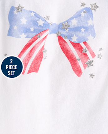Toddler Girls Glitter Americana 2-Piece Outfit Set