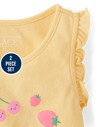 Toddler Girls Fruit Ruffle 2-Piece Outfit Set