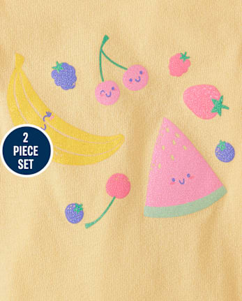 Toddler Girls Fruit Ruffle 2-Piece Outfit Set