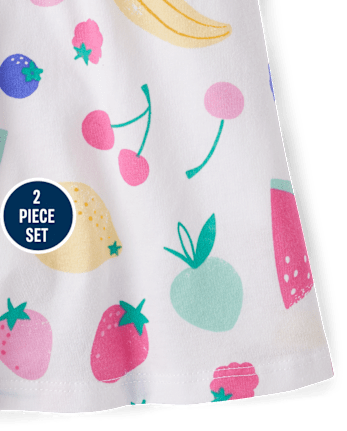 Toddler Girls Fruit Ruffle 2-Piece Outfit Set