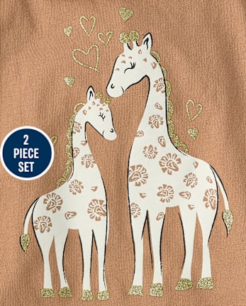 Toddler Girls Graphic Ruffle 2-Piece Outfit Set