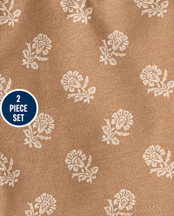 Toddler Girls Graphic Ruffle 2-Piece Outfit Set