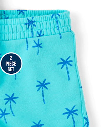 Baby And Toddler Boys Puff Print Beach 2-Piece Outfit Set