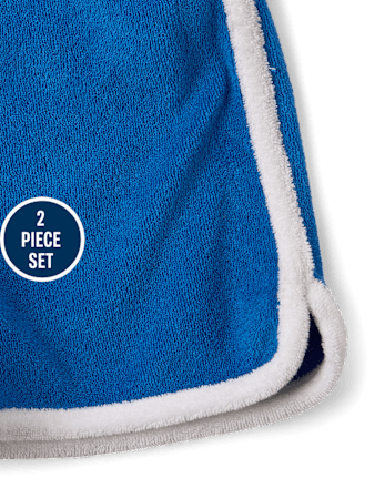 Baby And Toddler Boys Embroidered Tennis Textured Terry 2-Piece Outfit Set