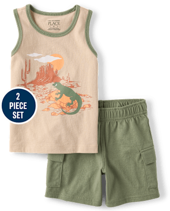 Baby And Toddler Boys Lizard 2-Piece Outfit Set